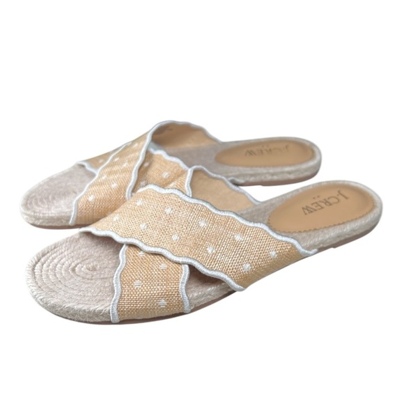 J CREW scallops polca dot slide sandals 8 - Picture 1 of 4